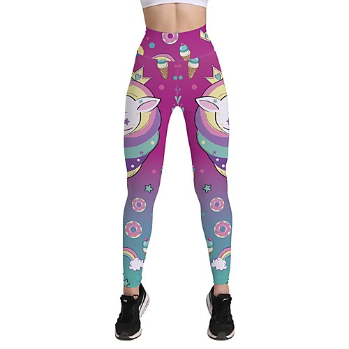 

Women's Basic Casual Comfort Daily Gym Leggings Pants Graphic Patterned Gradient Ankle-Length Print Gradient purple