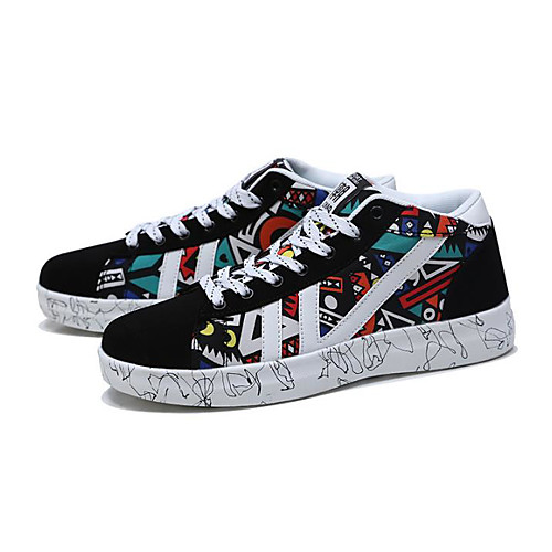 

Men's Sneakers Daily Walking Shoes Canvas Black and White Orange / Black Fall Spring