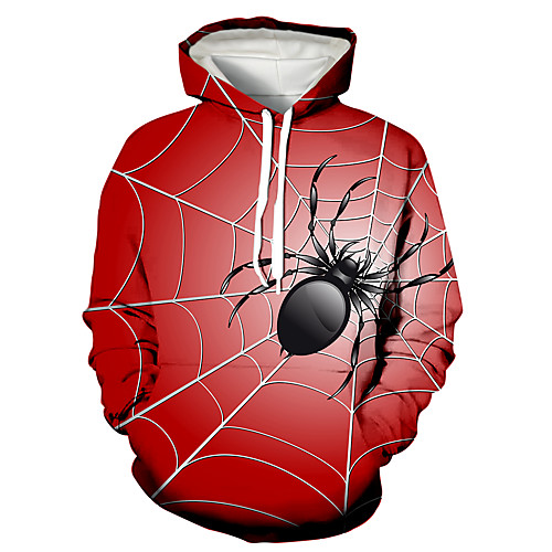 

Men's Pullover Hoodie Sweatshirt Animal Patterned Graphic 3D Print Hooded Daily 3D Print 3D Print Casual Hoodies Sweatshirts Long Sleeve Red
