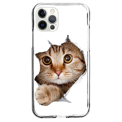 

Cat Animal Phone Case For Apple iPhone 12 iPhone 11 iPhone 12 Pro Max Unique Design Protective Case and Screen Protector Shockproof Back Cover TPU