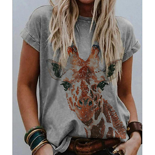 

Women's Abstract Women's Hoodies Short Sleeves Sweater Cardigans Crew Neck Summer Blue Yellow Blushing Pink