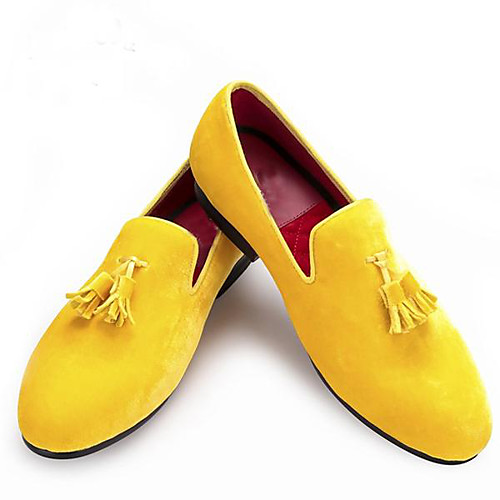 

Men's Loafers & Slip-Ons Tassel Loafers Penny Loafers Luxury Tassel Daily Velvet Synthetics Yellow Fall Spring