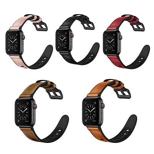 

Smart Watch Band for Apple iWatch 1 pcs Leather Loop Silicone Genuine Leather Replacement Wrist Strap for Apple Watch Series 6 / SE / 5/4 44mm Apple Watch Series 6 / SE / 5/4 40mm Apple Watch Series