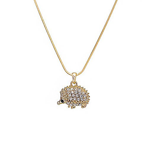 

crystal hedgehog fashion necklace (gold-tone)