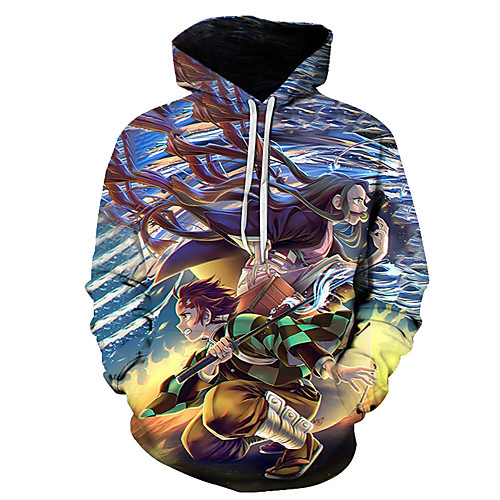 

Inspired by Demon Slayer Kamado Nezuko Kamado Tanjirou Cosplay Costume Hoodie Polyester / Cotton Blend 3D Printing Harajuku Graphic Hoodie For Women's / Men's