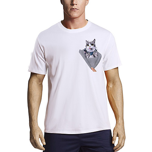 

Men's Unisex T shirt Other Prints Graphic Animal Plus Size Print Short Sleeve Daily Tops Cotton Basic White Black Red