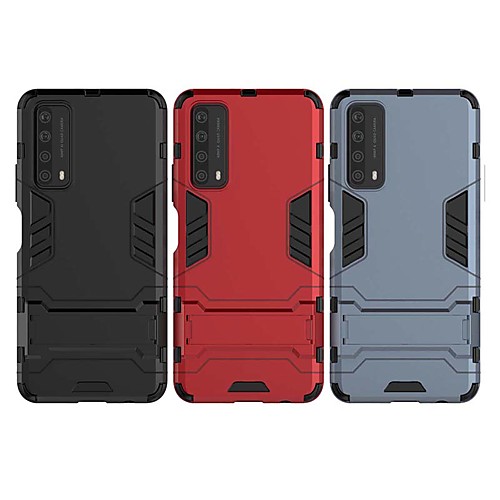

Phone Case For Huawei Back Cover P Smart 2021 with Stand Solid Color TPU