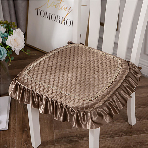 

Golden Velvet Solid Color European Style Embossing Thicken Chair Cushion Home Office Seat Bar Dining Chair Seat Pads Garden Floor Cushion