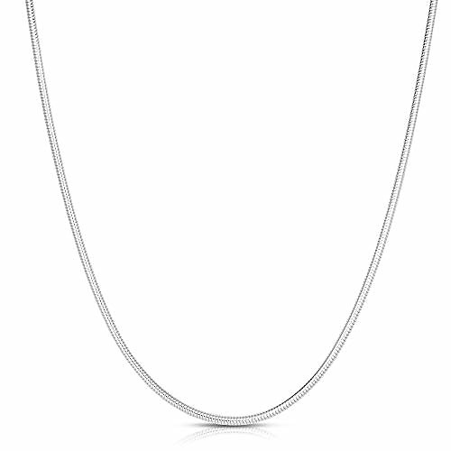 

925 sterling silver 2mm-5mm snake chain necklace, round flexible italian snake chain necklace 16-30