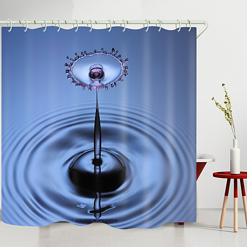 

Water Drop Pattern Digital Printing Shower Curtain Shower Curtains Hooks Modern Polyester New Design 72 Inch