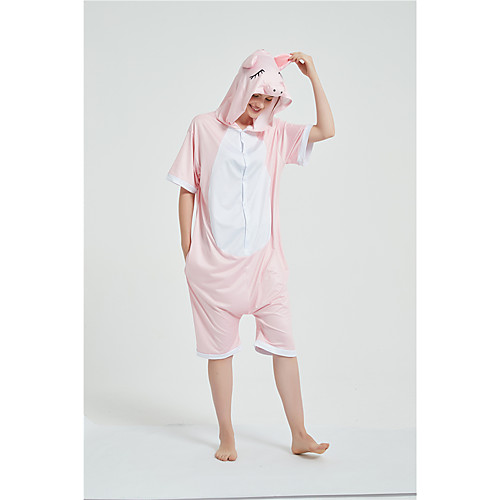

Adults' Kigurumi Pajamas Piggy / Pig Onesie Pajamas Pure Cotton Pink Cosplay For Men and Women Animal Sleepwear Cartoon Festival / Holiday Costumes