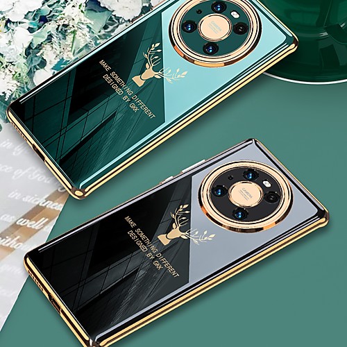 

Case For Huawei Mate 40 Pro / Honor 30 / Honor 30 Pro / Honor 30S Shockproof Plating Back Cover Word Phrase Solid Colored Animal TPU PC