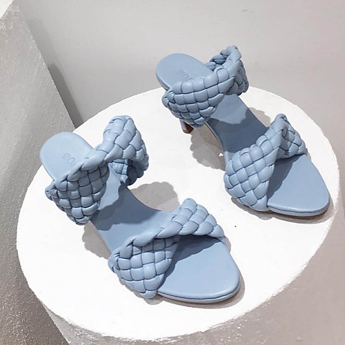 

Women's Sandals Stiletto Heel Pointed Toe High Heel Sandals Casual Daily Walking Shoes PU Leather Sheepskin Solid Colored Almond White Black