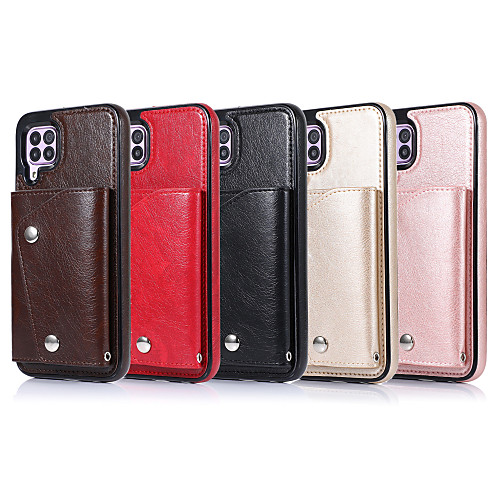 

Phone Case For Huawei Back Cover Leather Huawei P30 Huawei P30 Pro Huawei P30 Lite Huawei Mate 20 lite Huawei Mate 20 pro Huawei Mate 20 Mate 30 Mate 30 Pro Shockproof Solid Color PU Leather TPU