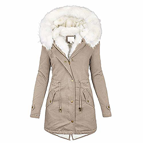 

womens hooded warm winter thicken fleece lined parkas long coats (y4, xxx-large)