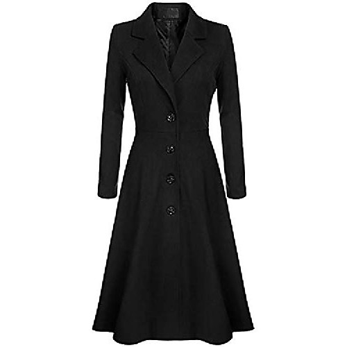 

Women's Trench Coat WorkWear Fall Winter Regular Coat V Neck Slim Elegant & Luxurious Jacket Long Sleeve Solid Color Vintage Style Purple khaki / Spring