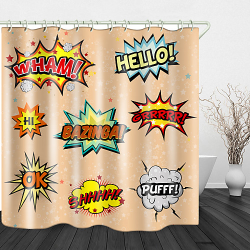 

Humorous Dialogue Print Waterproof Fabric Shower Curtain For Bathroom Home Decor Covered Bathtub Curtains Liner Includes With Hooks 72 Inch