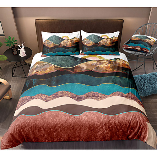 

Print Home Bedding Duvet Cover Sets Soft Microfiber For Kids Teens Adults Bedroom Landscape 1 Duvet Cover 1/2 Pillowcase Shams