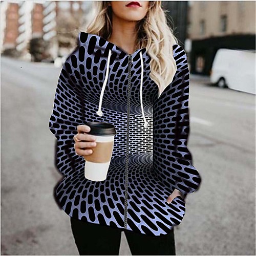 

Women's Daily Coat Regular Fit Basic Jacket Long Sleeve 3D Print Graphic Print Blue / Going out