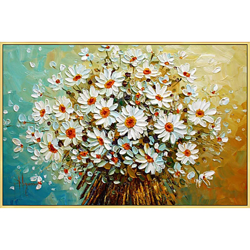 

100% Hand-Painted Contemporary Art Oil Painting On Canvas Modern Paintings Home Interior Decor Daisy Art Painting Large Canvas Art(Rolled Canvas without Frame)