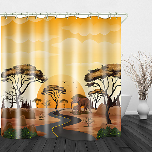 

Sunset Print Waterproof Fabric Shower Curtain for Bathroom Home Decor Covered Bathtub Curtains Liner Includes with Hooks 72 Inch
