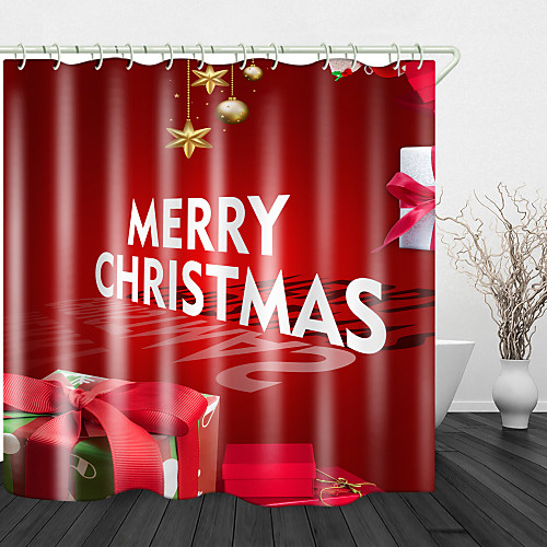 

Christmas Gifts Print Waterproof Fabric Shower Curtain For Bathroom Home Decor Covered Bathtub Curtains Liner Includes With Hooks