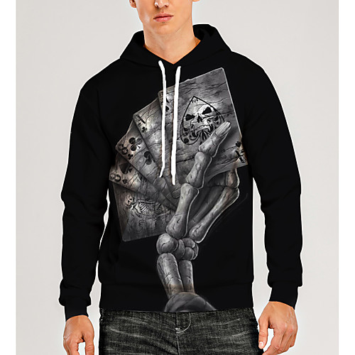 

Men's Pullover Hoodie Sweatshirt Graphic 3D Front Pocket Hooded Daily 3D Print 3D Print Casual Hoodies Sweatshirts Long Sleeve Black
