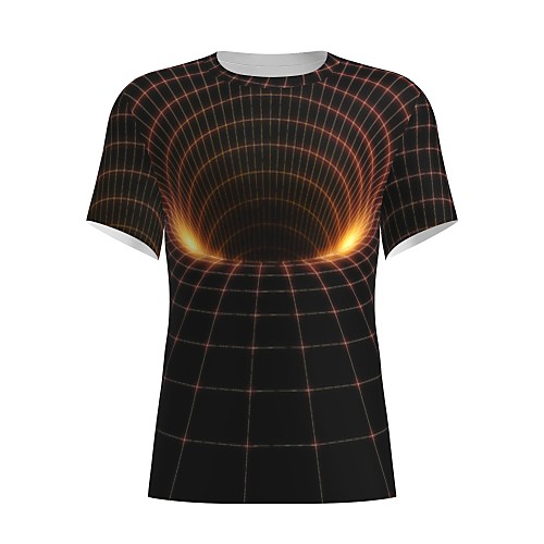 

Men's T shirt 3D Print Graphic Optical Illusion 3D Print Short Sleeve Daily Tops Black