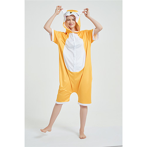 

Adults' Kigurumi Pajamas Fox Onesie Pajamas Pure Cotton Yellow Cosplay For Men and Women Animal Sleepwear Cartoon Festival / Holiday Costumes