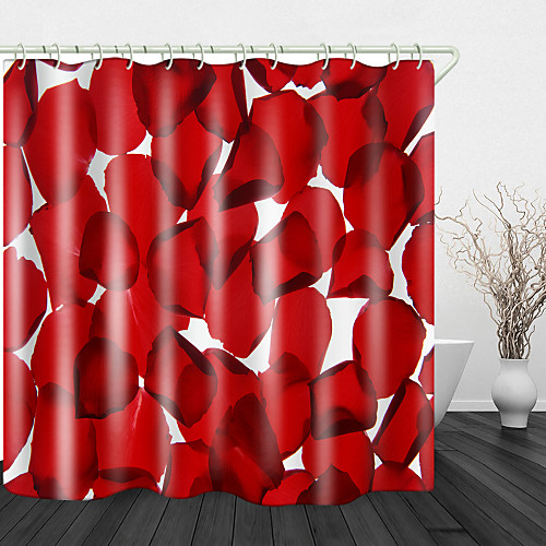 

Rose Petal Print Waterproof Fabric Shower Curtain for Bathroom Home Decor Covered Bathtub Curtains Liner Includes with Hooks 72 Inch