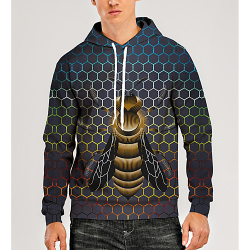 

Men's Pullover Hoodie Sweatshirt Animal Patterned Graphic 3D Print Hooded Daily 3D Print 3D Print Casual Hoodies Sweatshirts Long Sleeve Rainbow