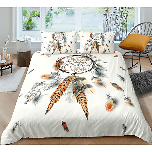 

Dreamcatcher Print 3-Piece Duvet Cover Set Hotel Bedding Sets Comforter Cover with Soft Lightweight Microfiber For Room Decoration(Include 1 Duvet Cover and 1or 2 Pillowcases)