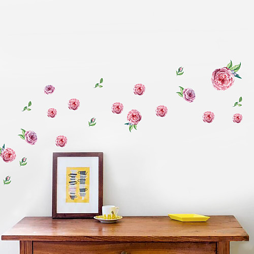 

Romantic And Fresh Pink Ink Rose Home Bedroom Living Room Warm Background Decoration Can Remove Stickers 8828cm