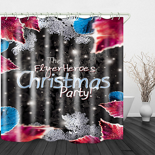 

Frozen Christmas Print Waterproof Fabric Shower Curtain For Bathroom Home Decor Covered Bathtub Curtains Liner Includes With Hooks