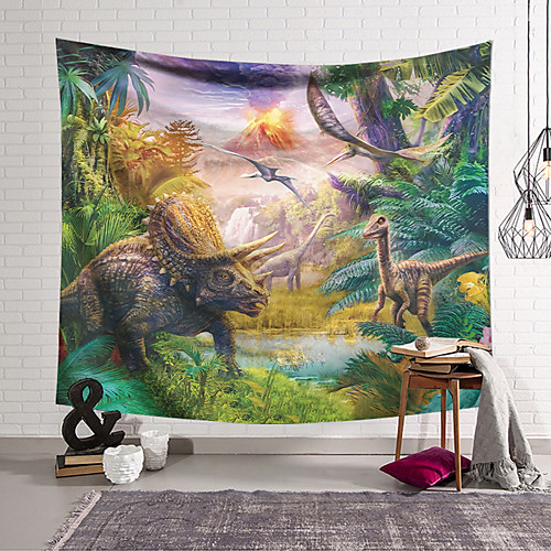 

Wall Tapestry Art Decor Blanket Curtain Hanging Home Bedroom Living Room Decoration Polyester Dinosaur World