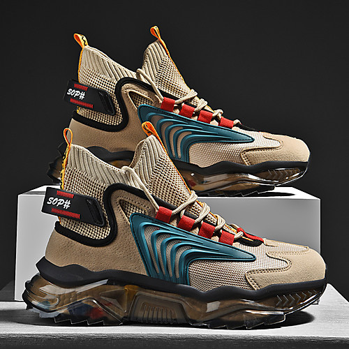 

Men's Trainers Athletic Shoes Casual Daily Running Shoes Walking Shoes Flyknit Breathable Non-slipping Wear Proof Black Brown Gray Fall