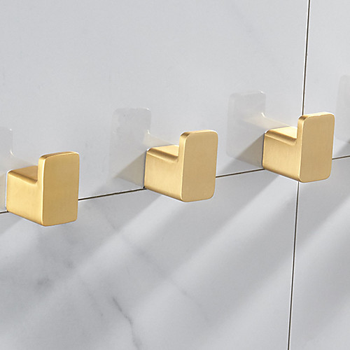 

Robe Hook New Design Aluminum for Kitchen and Bathroom Golden 3 or 5 pcs