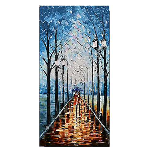 

100% Hand-Painted Contemporary Art Oil Painting On Canvas Modern Paintings Home Interior Decor Abstract 3D Street Painting Large Canvas Art(Rolled Canvas without Frame)