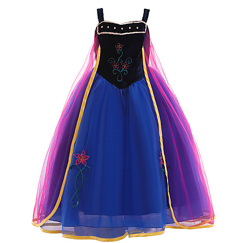 

Princess Flapper Dress Dress Party Costume Girls' Movie Cosplay Cosplay Costume Party Blue Dress Christmas Children's Day New Year Polyester Organza
