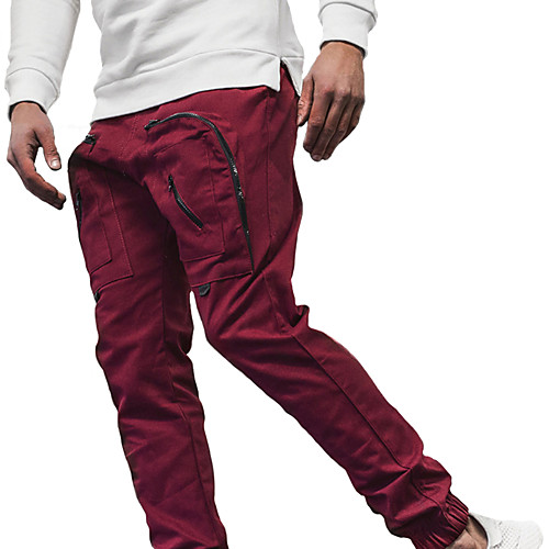 

Men's Cargo Breathable Cycling Quick Dry Outdoor Sports Daily Going out Jogger Tactical Cargo Pants Solid Colored Full Length Pocket Black Wine Khaki Gray