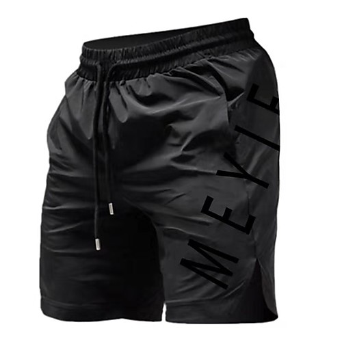 

Men's Sports & Outdoors Sporty Breathable Cycling Quick Dry Sports Fitness Gym Active Shorts Pants Letter Short Sporty Drawstring Stripe White Black Khaki Gray
