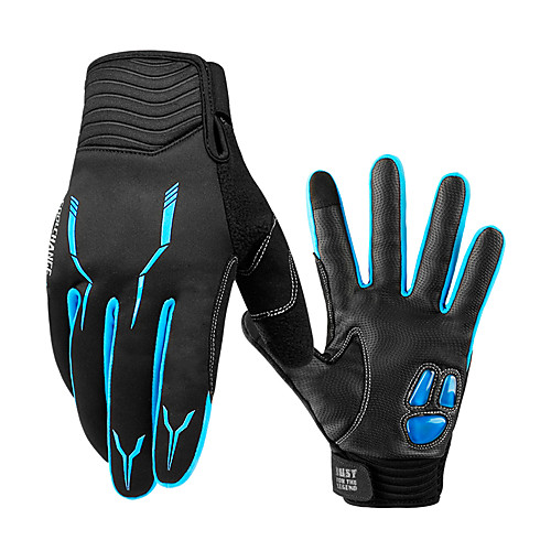 

CoolChange Winter Touch Gloves Anti-Slip Reflective Waterproof Windproof Full Finger Gloves Sports Gloves Fleece Black / Red Black Black / Blue for Road Cycling Outdoor Exercise Cycling / Bike