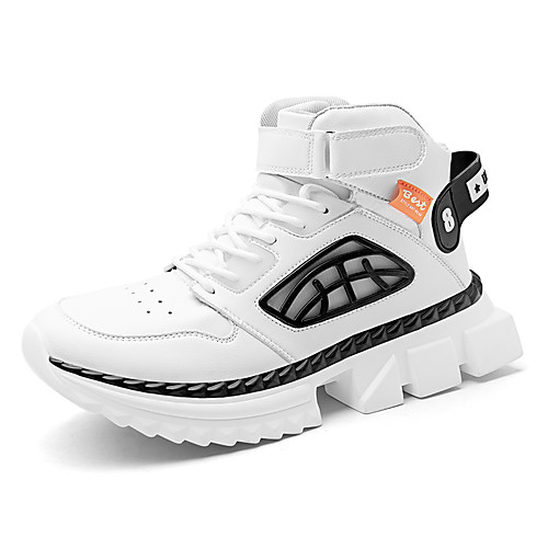 

Men's Loafers & Slip-Ons Daily Running Shoes Walking Shoes PU Non-slipping Black and White White Black Fall Spring