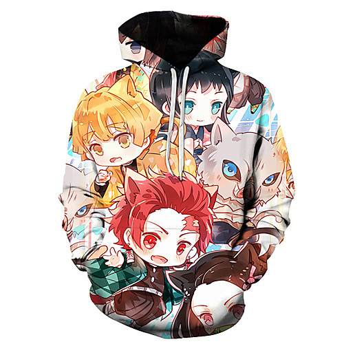 

Inspired by Demon Slayer Kamado Tanjirou Cosplay Costume Hoodie Polyester / Cotton Blend Graphic Prints Printing Harajuku Graphic Hoodie For Women's / Men's