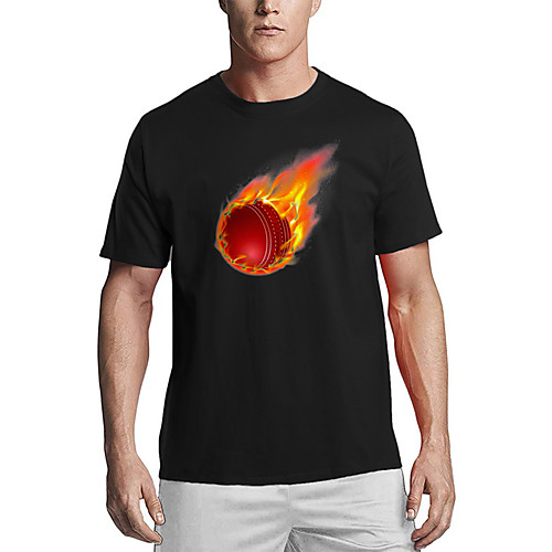 

Men's Unisex T shirt Other Prints Graphic Flame Plus Size Print Short Sleeve Daily Tops Cotton Basic White Black Red