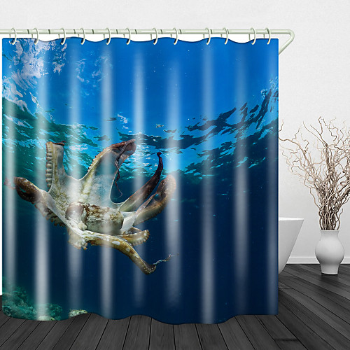 

Deep sea creatures Print Waterproof Fabric Shower Curtain for Bathroom Home Decor Covered Bathtub Curtains Liner Includes with Hooks 72 Inch