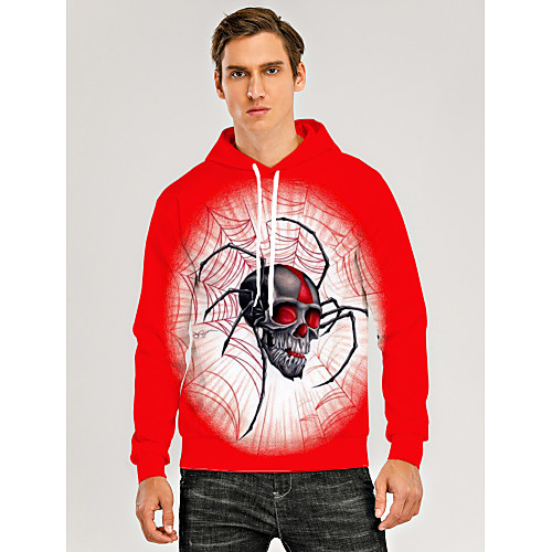 

Men's Pullover Hoodie Sweatshirt Animal Patterned Graphic 3D Front Pocket Hooded Daily 3D Print 3D Print Casual Hoodies Sweatshirts Long Sleeve Red