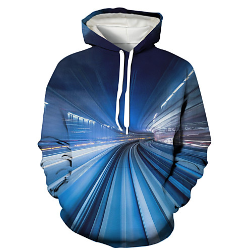 

Men's Pullover Hoodie Sweatshirt Graphic 3D Front Pocket Hooded Daily 3D Print 3D Print Casual Hoodies Sweatshirts Long Sleeve Blue
