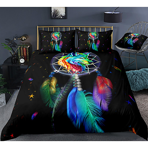 

Colorful Dreamcatcher 3-Piece Duvet Cover Set Hotel Bedding Sets Comforter Cover with Soft Lightweight Microfiber For Room Decoration(Include 1 Duvet Cover and 1or 2 Pillowcases)