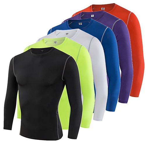 

Men's Long Sleeve Compression Shirt Running Shirt Tee Tshirt Base Layer Top Athletic Casual Winter Spandex Quick Dry Breathable Soft Gym Workout Running Jogging Training Exercise Sportswear Solid